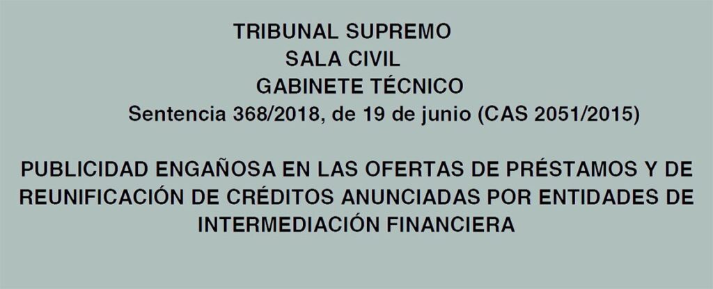 Tribunal Supremo publicidad engañosa intermediación financiera